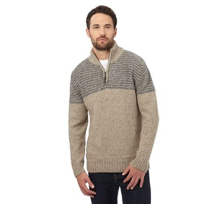 Mantaray Natural wool blend funnel neck sweater